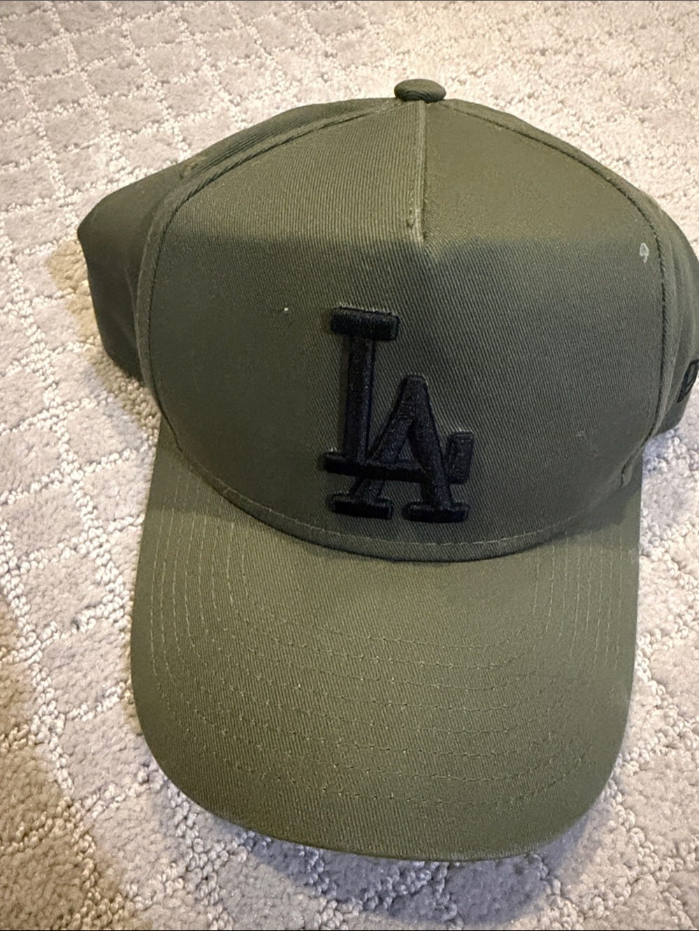 New Era Olive Green Youth 9FORTY Adjustable Cap with Black Logo